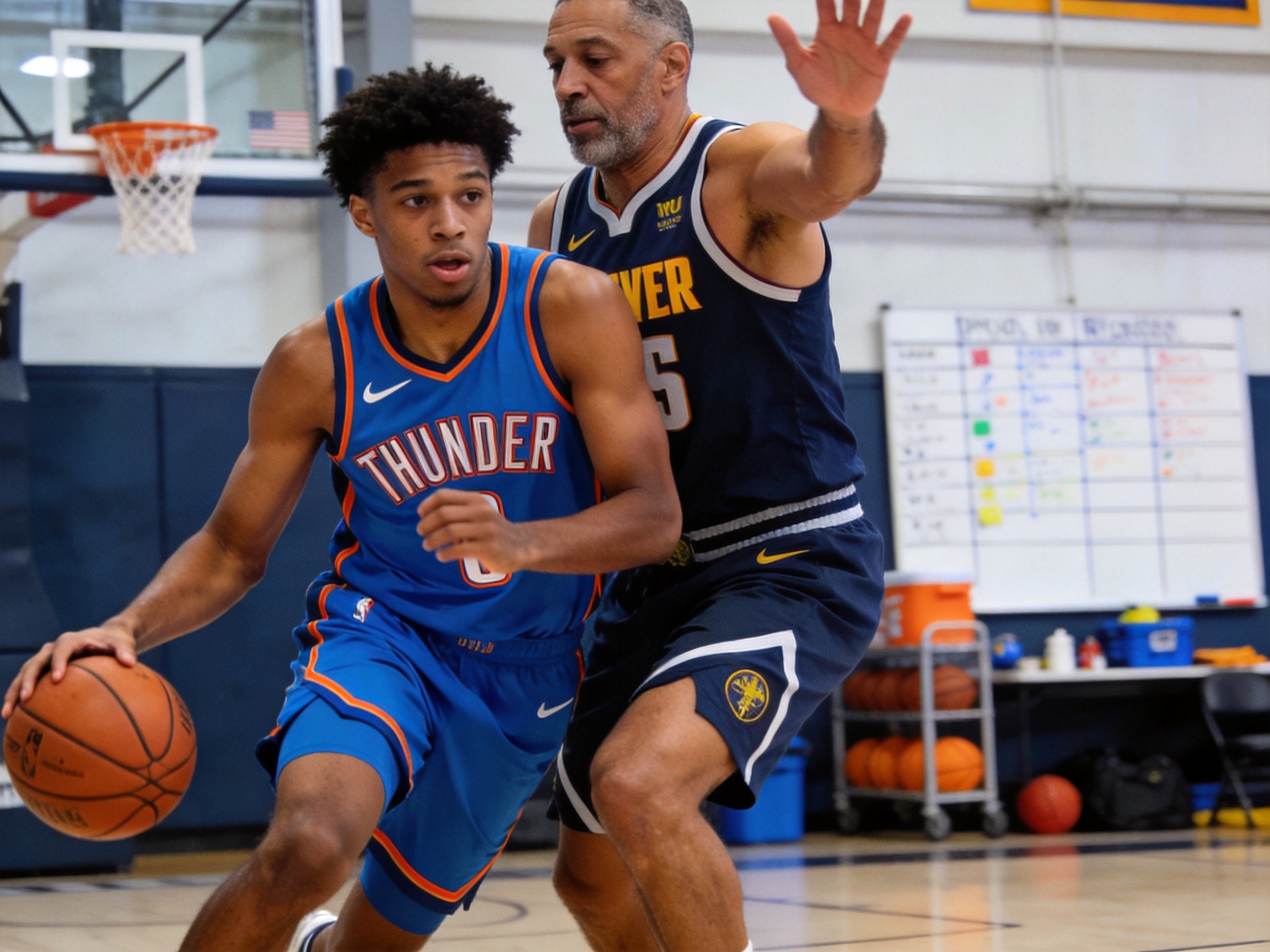 NBA季后赛首轮焦点战雷霆掘金备战与外线防守体系